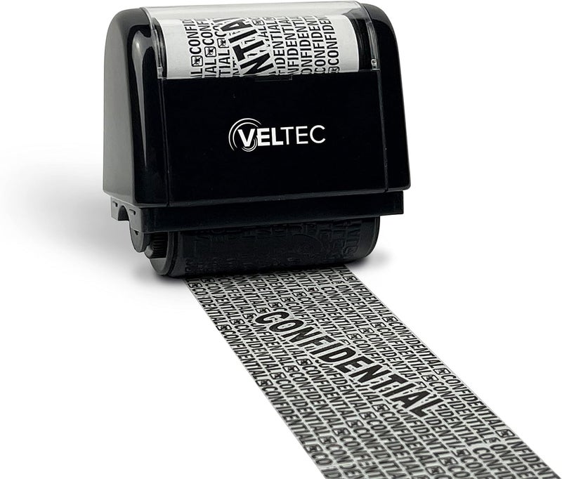 Veltec ID Protector Ink Roller - Identity Theft Protection Roller Stamp (Black, Stamp Only) - Image 2